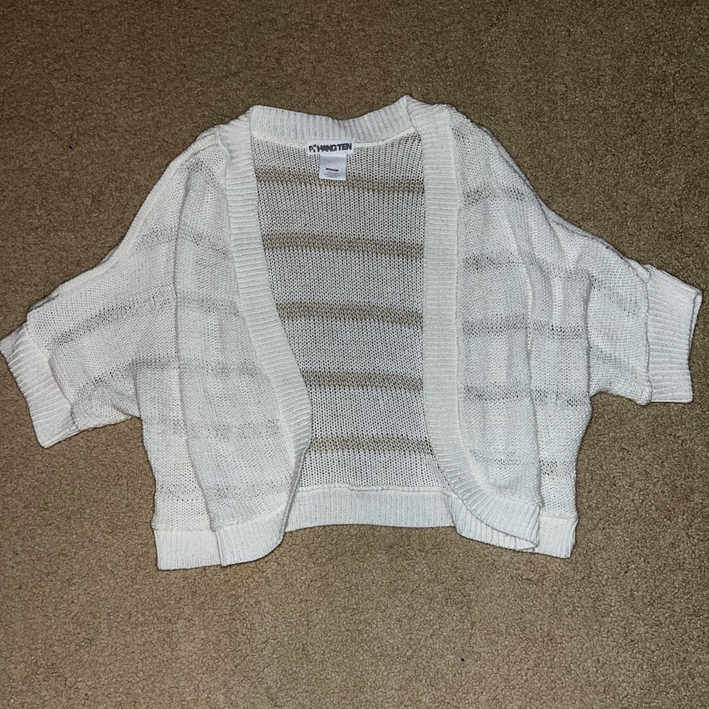 White Cardigan with Cold Shoulder